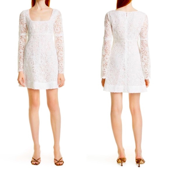 STAUD Dresses & Skirts - NWT | STAUD Beth Long Sleeve Lace Minidress Size 6
